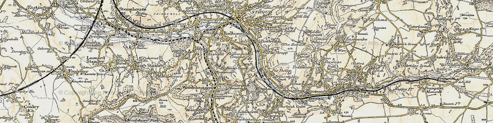 Old map of Butterrow in 1898-1900