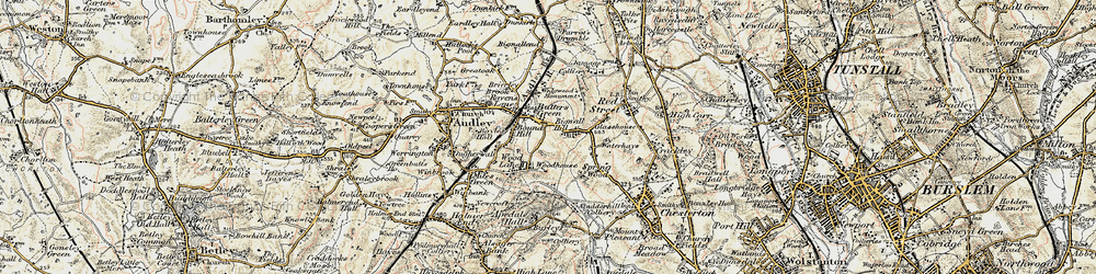 Old map of Butters Green in 1902