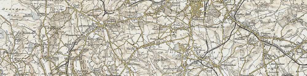 Old map of Buttershaw in 1903