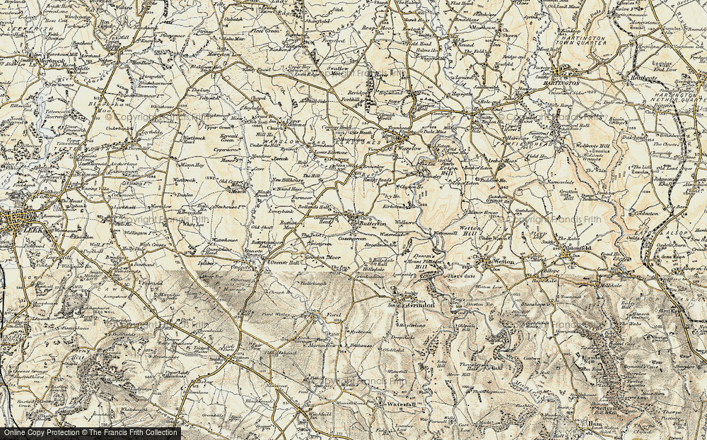 Old Map of Historic Map covering Bolland's Hall in 1902-1903