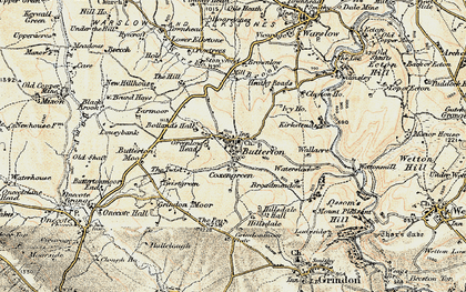 Old map of Butterton in 1902-1903