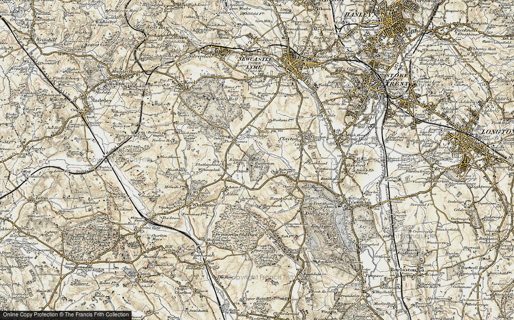 Old Map of Butterton, 1902 in 1902