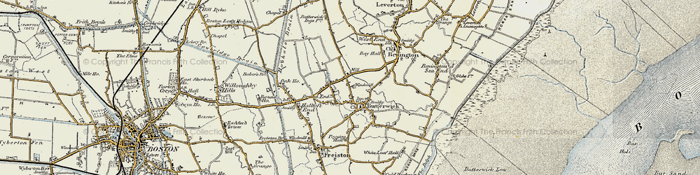 Old map of Butterwick in 1901-1902