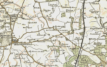 Old map of Butterwick Moor in 1903-1904