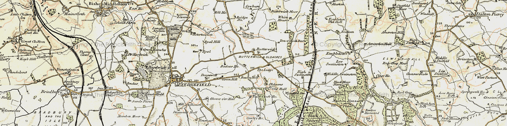 Old map of Butterwick in 1903-1904