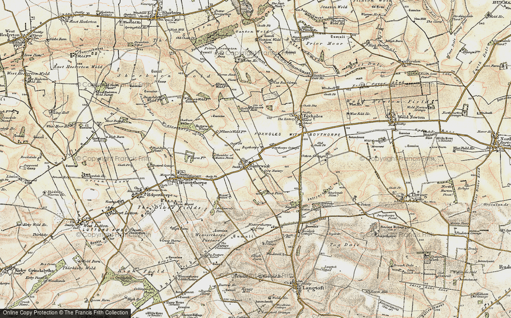Old Map of Historic Map covering Boythorpe in 1903-1904