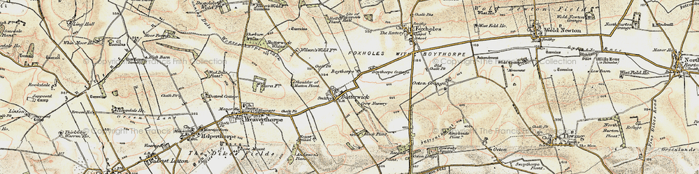 Old map of Boythorpe in 1903-1904