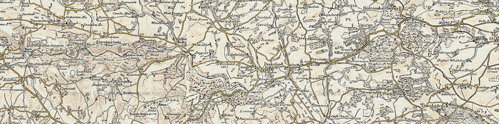Old map of Bridford Wood in 1899-1900
