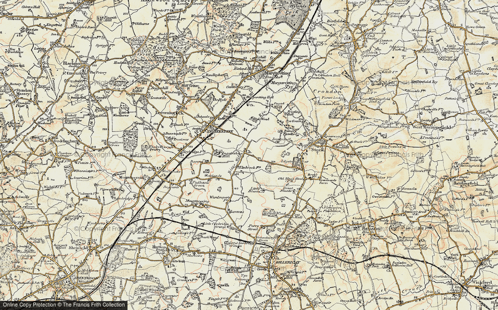 Old Map of Buttsbury, 1898 in 1898