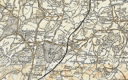 Old map of Buxted in 1898