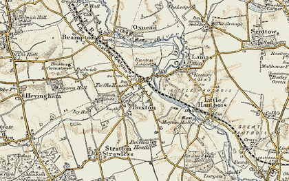 Old map of Buxton Lodge in 1901-1902