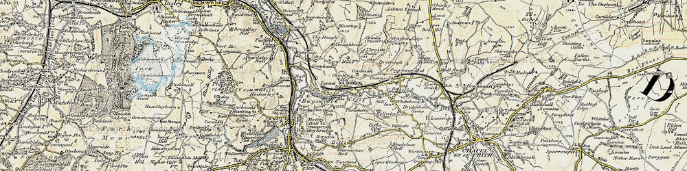 Old map of Buxworth in 1902-1903