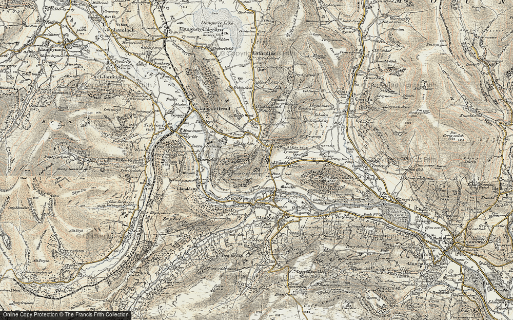 Old Map of Historic Map covering Buckland Hill in 1899-1901