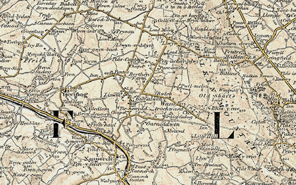Old map of Bwlch in 1902-1903