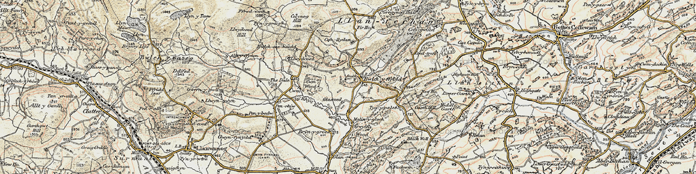 Old map of Glascoed in 1902-1903