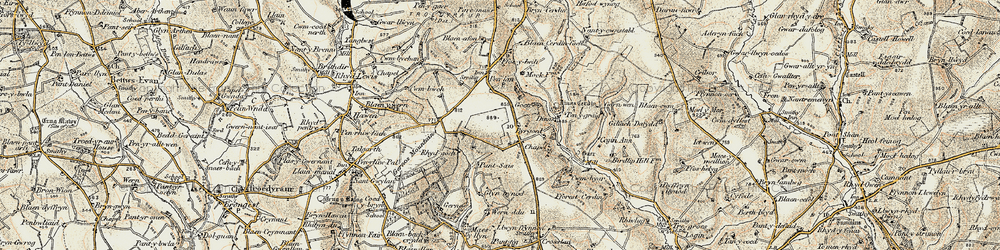 Old map of Bargoed in 1901