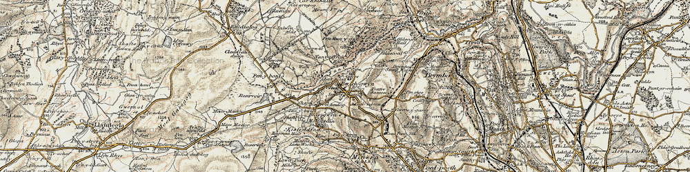 Old map of Bwlchgwyn in 1902-1903