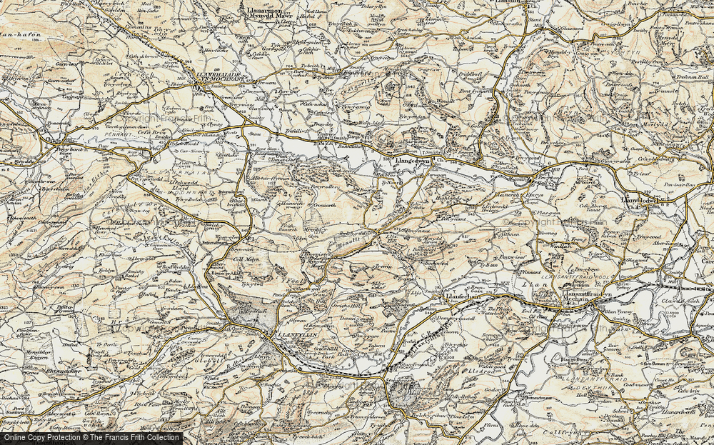 Old Map of Bwlchyddar, 1902-1903 in 1902-1903