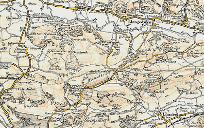 Old map of Bwlchyddar in 1902-1903