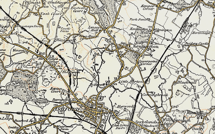 Old map of Bybrook in 1897-1898