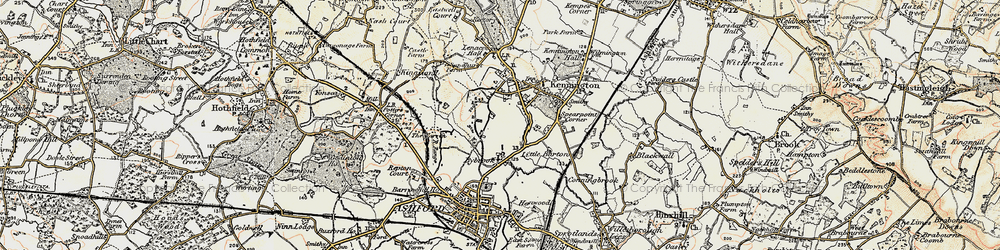 Old map of Bybrook in 1897-1898