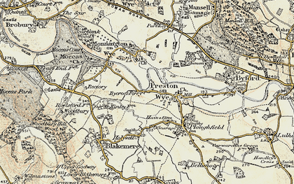 Old map of Bycross in 1900-1901