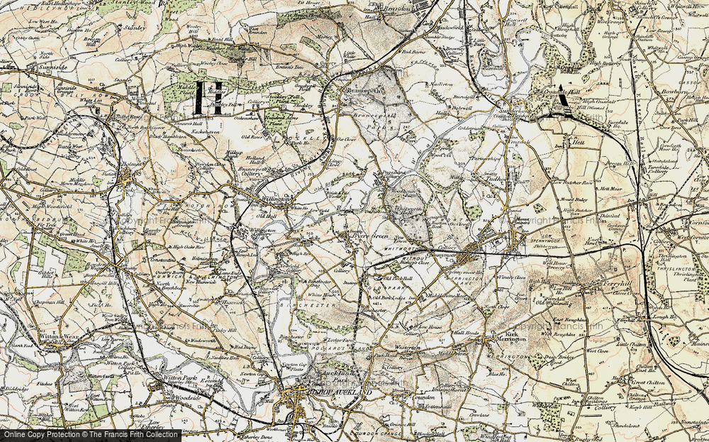 Old Map of Byers Green, 1901-1904 in 1901-1904