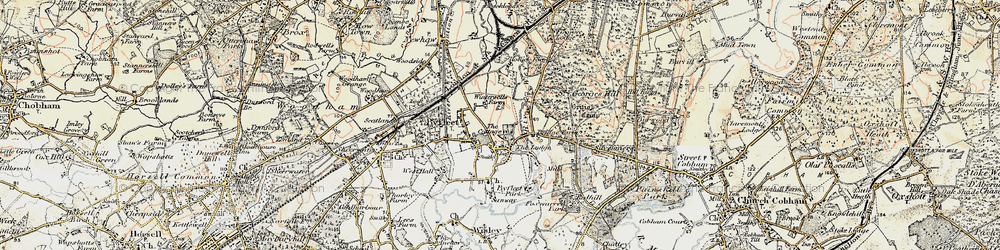 Old map of Byfleet in 1897-1909