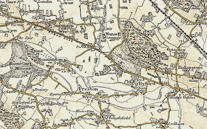 Old map of Byford Common in 1900-1901