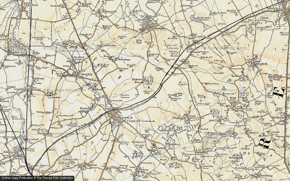 Old Map of Bygrave, 1898-1901 in 1898-1901