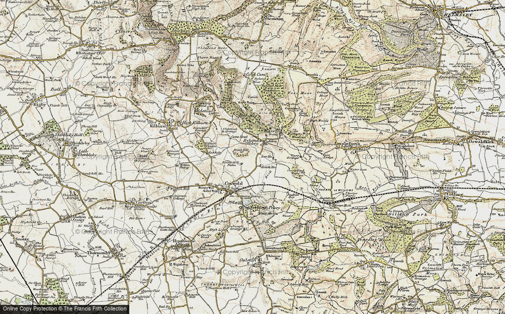 Old Map of Historic Map covering Brink Hill in 1903-1904