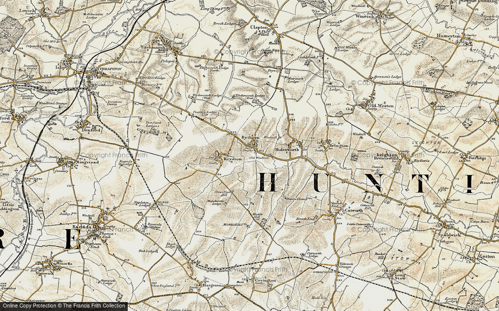 Old Map of Bythorn, 1901-1902 in 1901-1902