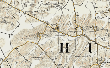 Old map of Bythorn in 1901-1902