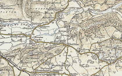 Old map of Byton Hand in 1900-1903