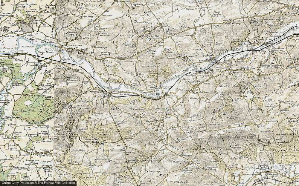Old Map of Bywell, 1901-1904 in 1901-1904