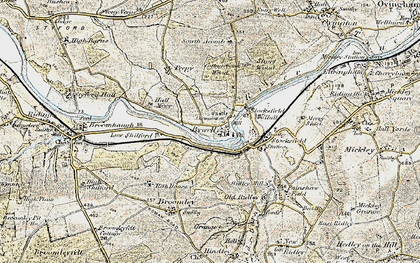 Old map of Bywell in 1901-1904
