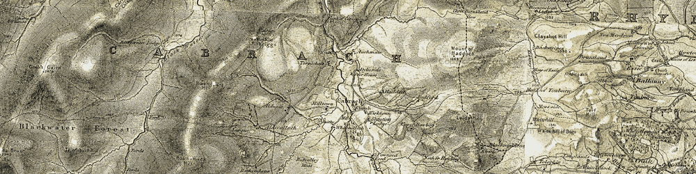 Old map of Bodiebae in 1908-1910