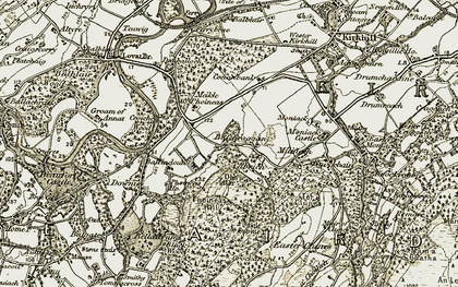 Old map of Cabrich in 1908-1912