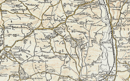 Old map of Cadbury in 1898-1900