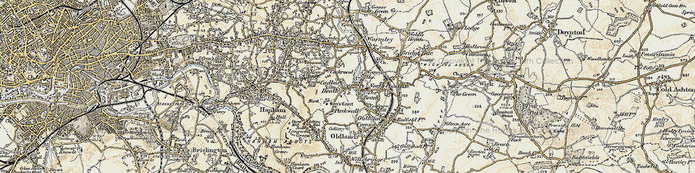 Old map of Cadbury Heath in 1899