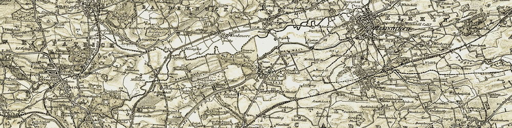 Old map of Cadder in 1904-1905