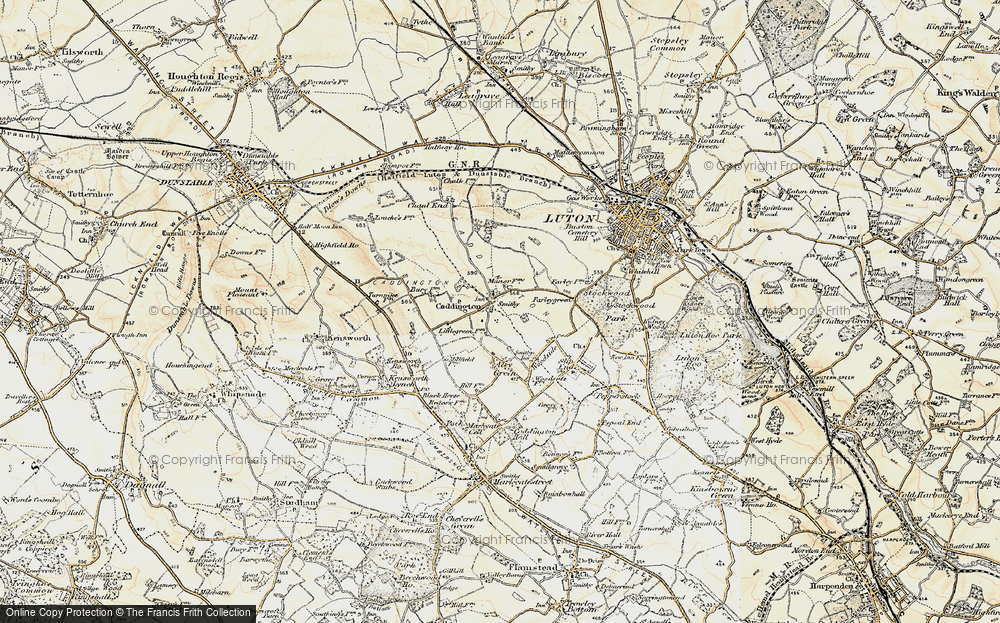 Old Map of Caddington, 1898-1899 in 1898-1899