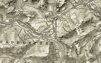Old map of Blackhope Hill in 1903-1904