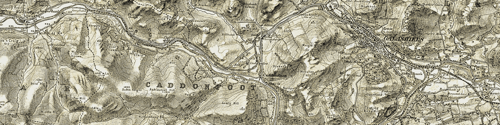 Old map of Caddonlee in 1903-1904