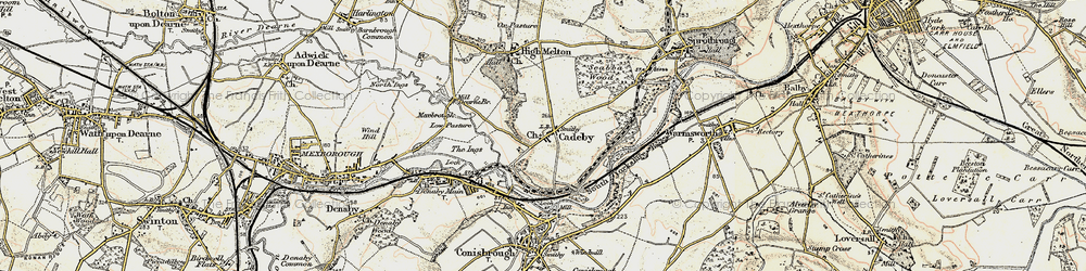 Old map of Cadeby in 1903