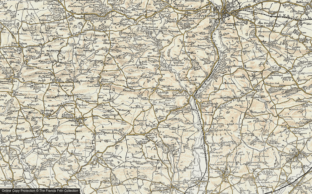 Old Map of Historic Map covering Yate in 1898-1900