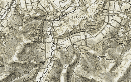 Old map of Cademuir in 1903-1904