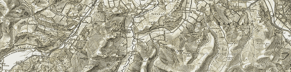 Old map of Cademuir in 1903-1904