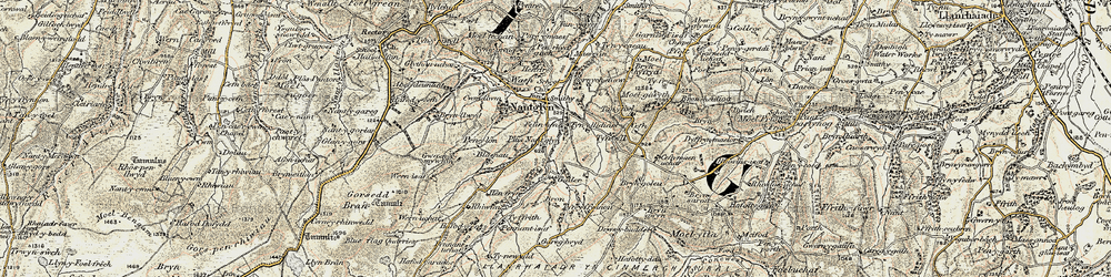 Old map of Cader in 1902-1903