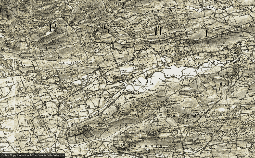 Old Map of Cadger Path, 1907-1908 in 1907-1908